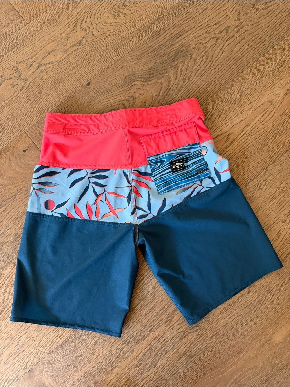 Billabong Men's Coral, Teal & Light Blue Floral Hybrid Boardshorts